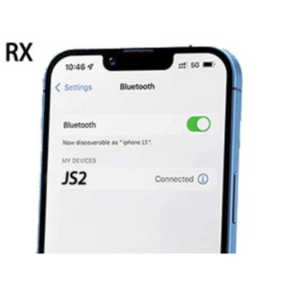 RX Mode Select &quot;RX&quot;, light flashes to indicate waiting for pairing. Select &quot;JS2&quot; on phone Bluetooth,