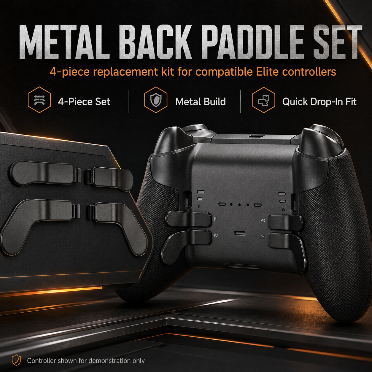 4 piece paddle set, xbox elite replacement paddles, black controller paddles