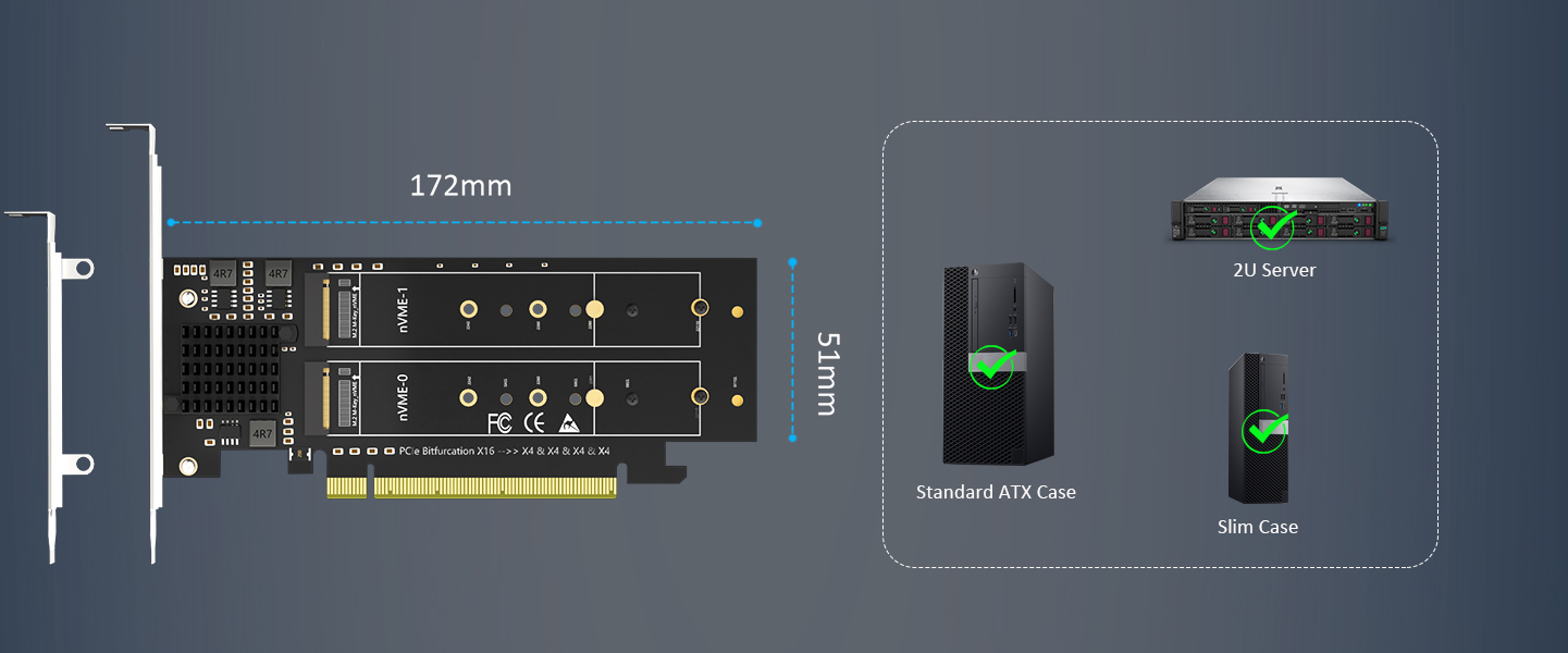 Quad M.2 NVMe to PCIe 4.0 X16