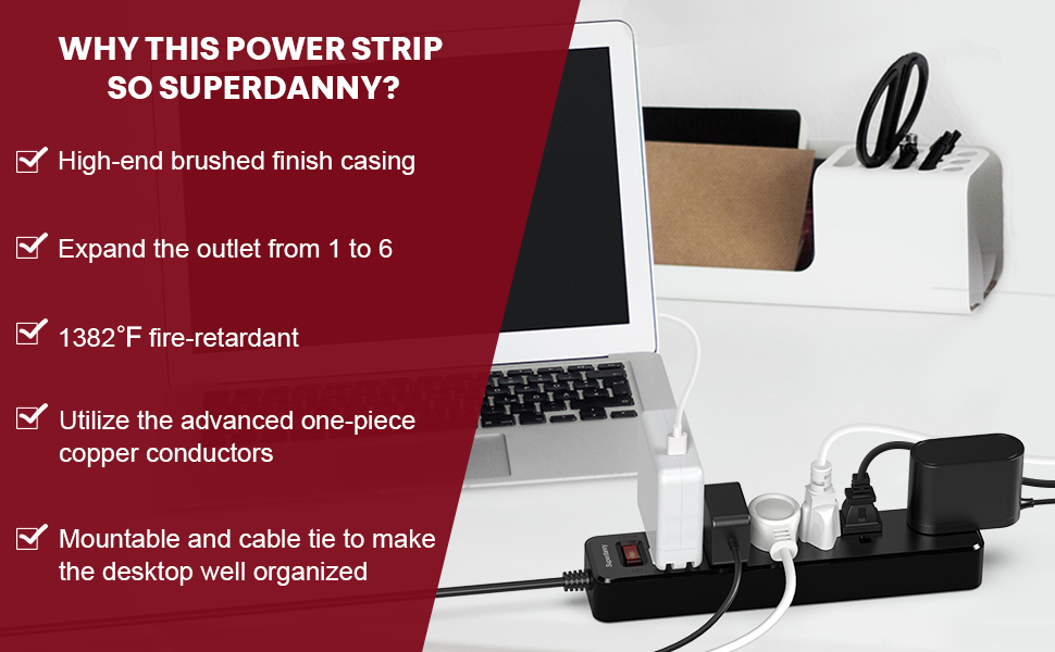 6-Outlet Surge Protector Power Strip