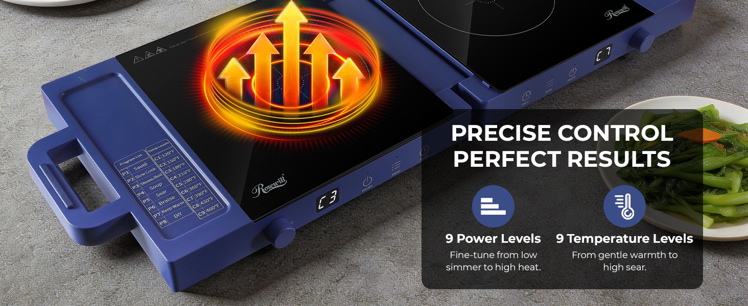 Rosewill RHAI-25002BL Foldable Dual Induction Cooktop Burner