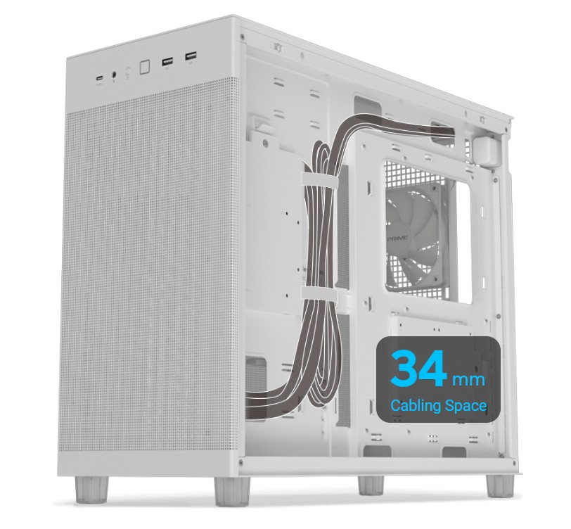 ASUS Prime AP303 White Edition Mesh-Panel 44-Liter ATX PC case