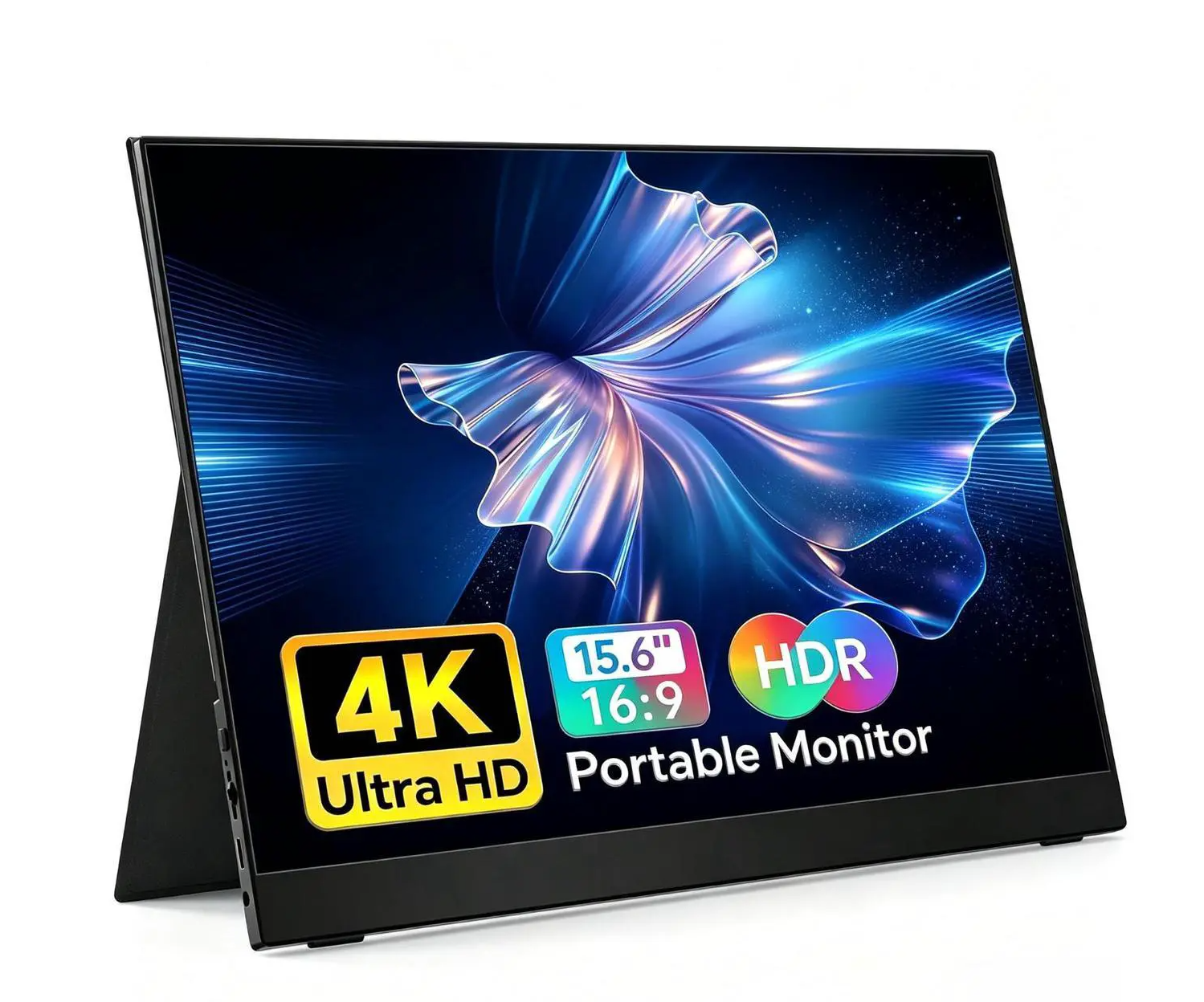MNN 15.6 inch 4K Portable Monitor UHD 3840x2160, 15.6" USB-C HDMI IPS HDR Laptop Display, 100% Adobe