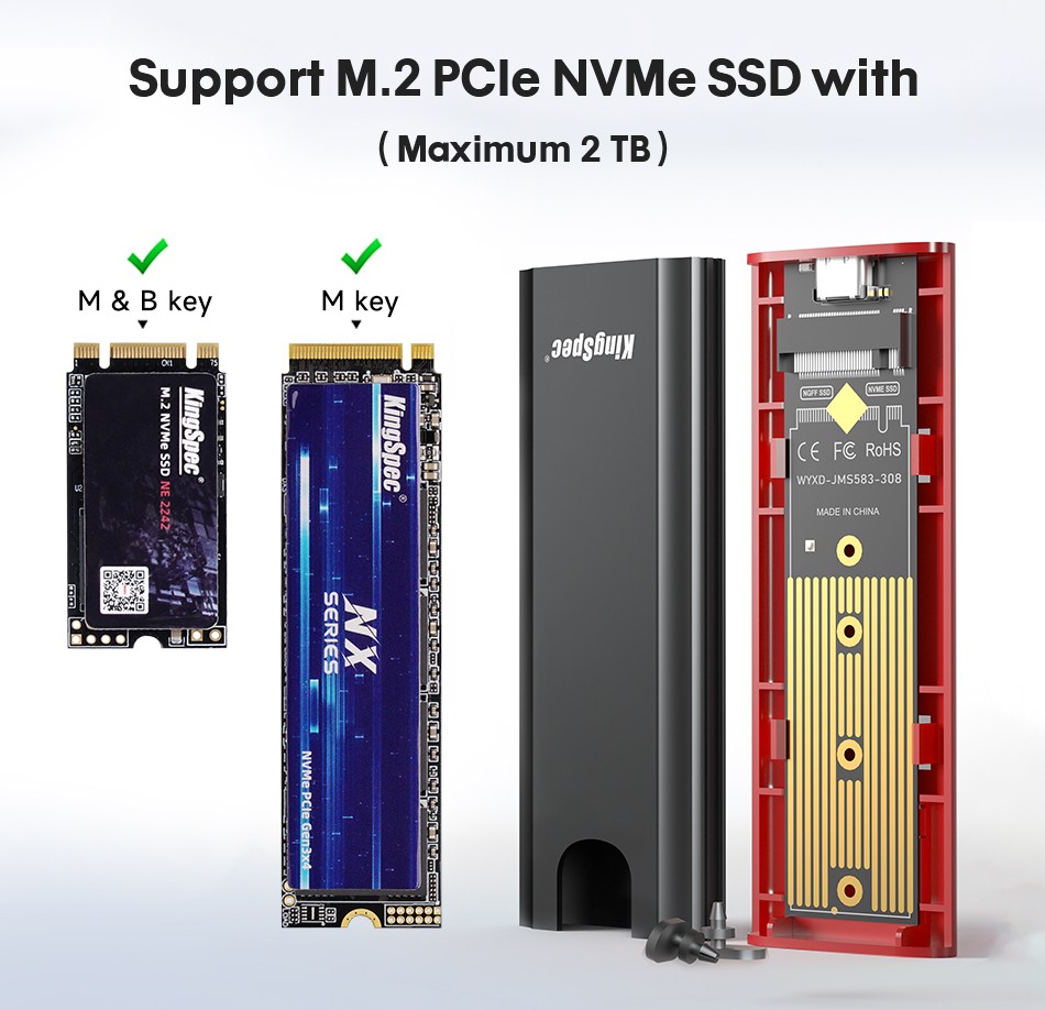 KingSpec M.2 NVMe SSD Enclosure