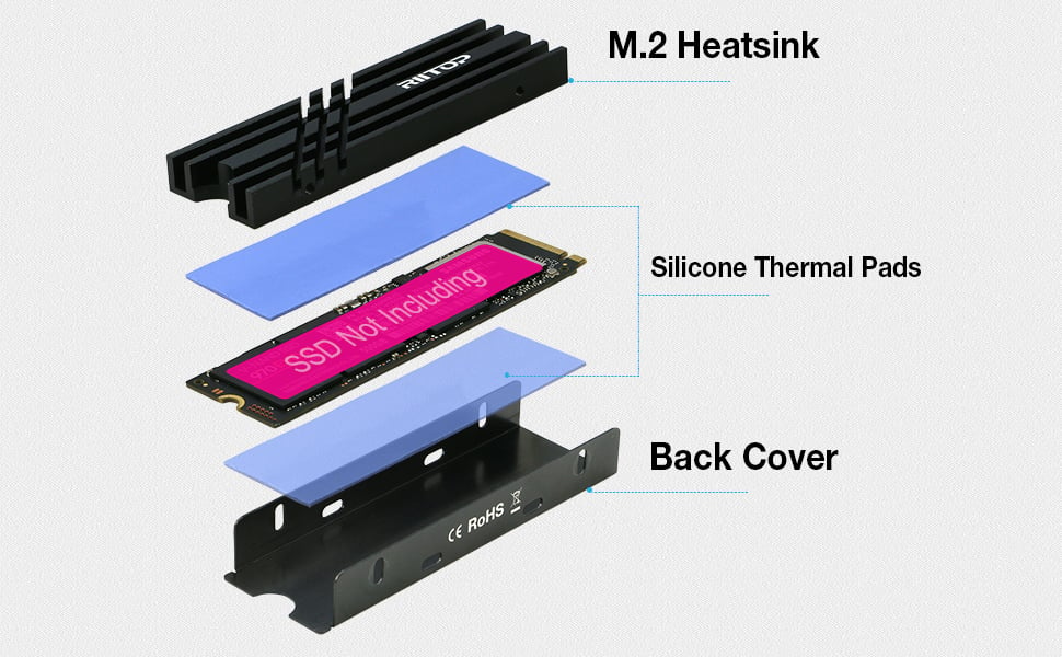 M.2 SSD Heat Sink with Thermal Silicone pad