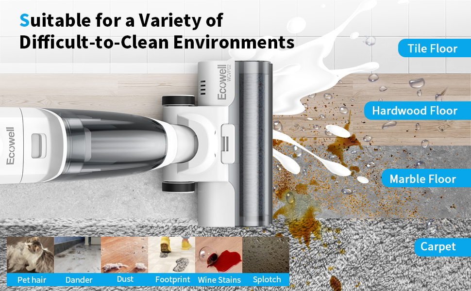 ECOWELL Cordless Wet Dry Vacuum Cleaner and Mop, All in One Multi