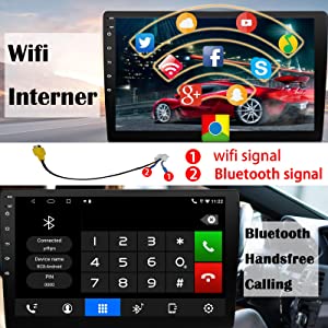 Hodozzy Android Autoradio Dual Din met Wireless Carplay Android Auto Touchscreen 9 inch 2 Din Auto Stereo Bluetooth, GPS-navigatie, FM RDS Radio Auto Speler, WiFi, USB, Achteruitrijcamera