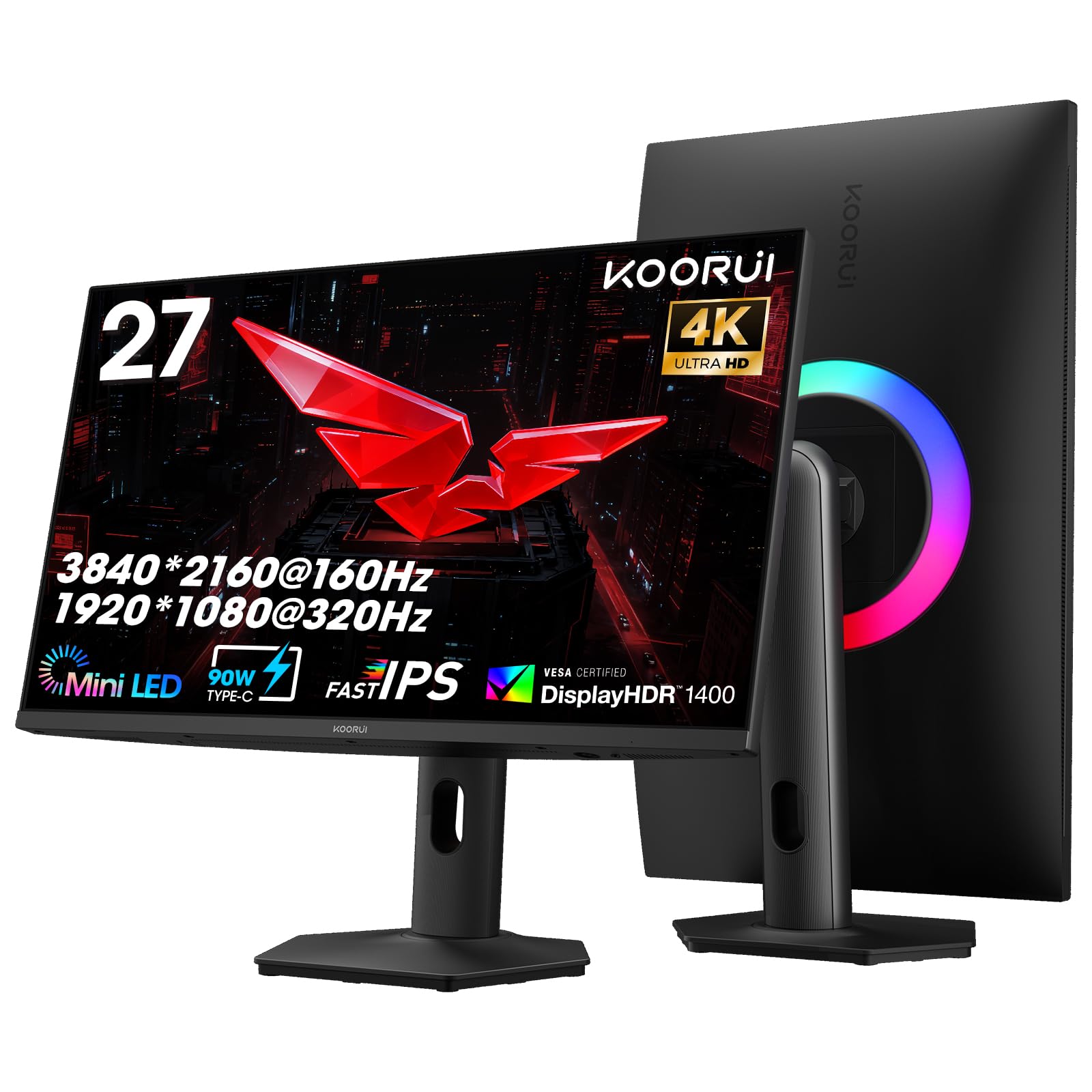 27inch 4K160Hz/FHD 320Hz  dual-mode miniLED1152-zone