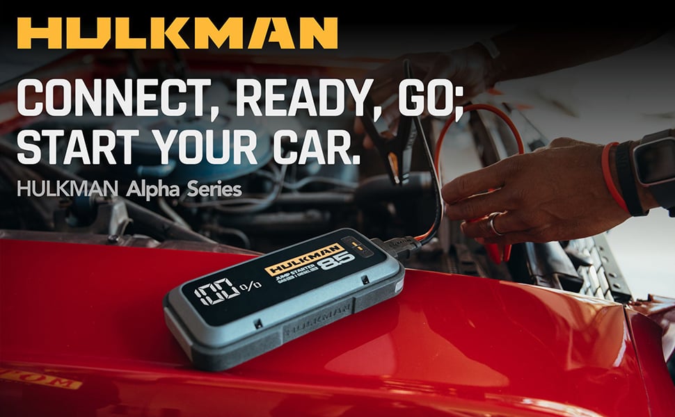 Hulkman Alpha 85 Jump Starter 2000 Amp Portable Car Starter w/LED Display,  Black 