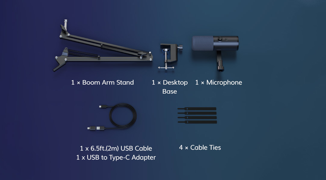 TONOR TD510 AIR+H Dynamic Podcast Microphone for Studio