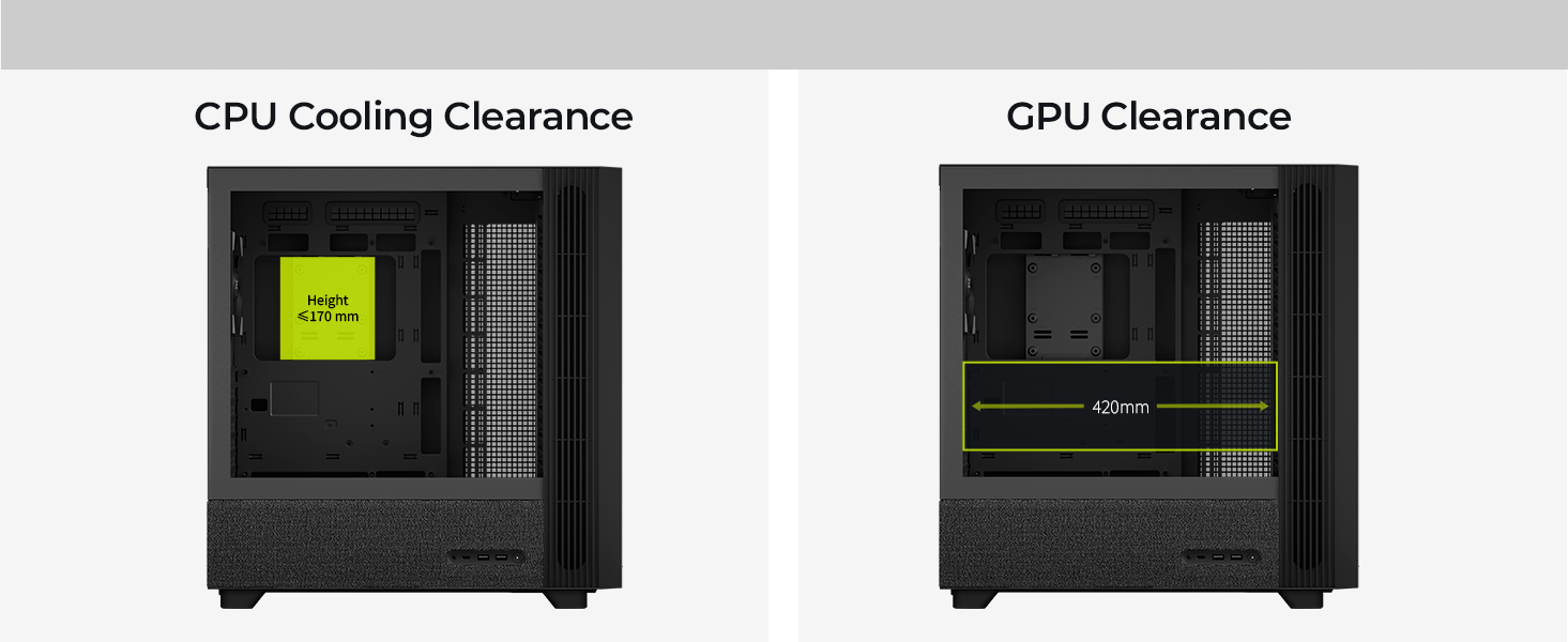 TRYX FLOVA Black Mid-Tower Fabric Crafted ATX PC Case CPU/GPU Clearance