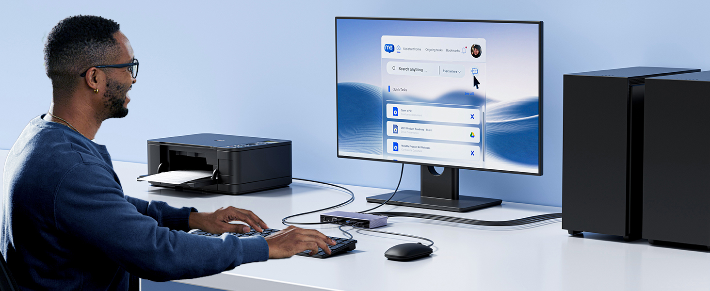 2 Port HDMI KVM Switch 1 Monitor 2 Computers, 8K@60Hz USB 3.0 KVM Switcher with 4 USB Ports