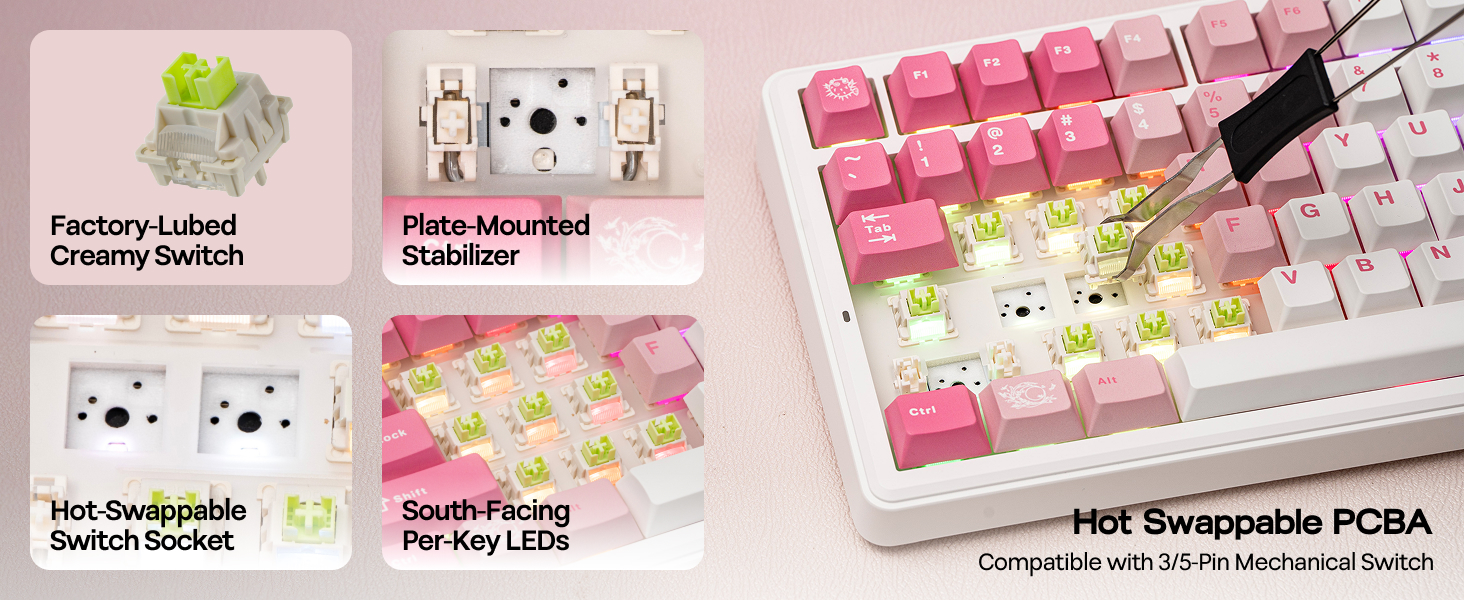 EPOMAKER X AULA F75 MAX Hot-Swappable PCB