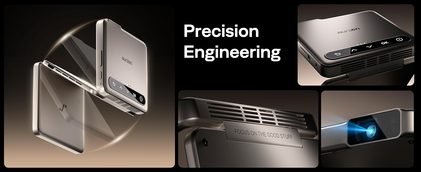 Aurzen ZIP Tri-Fold DLP Ultra-Portable Mini Pocket Projector