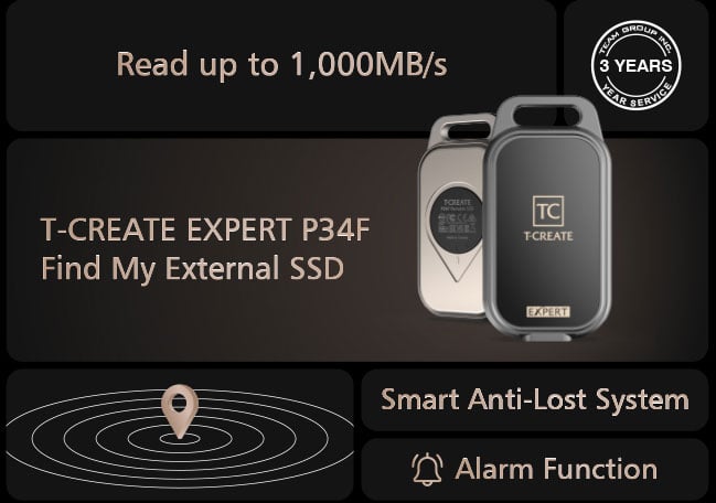 Team Group EXPERT P34F Find My External SSD