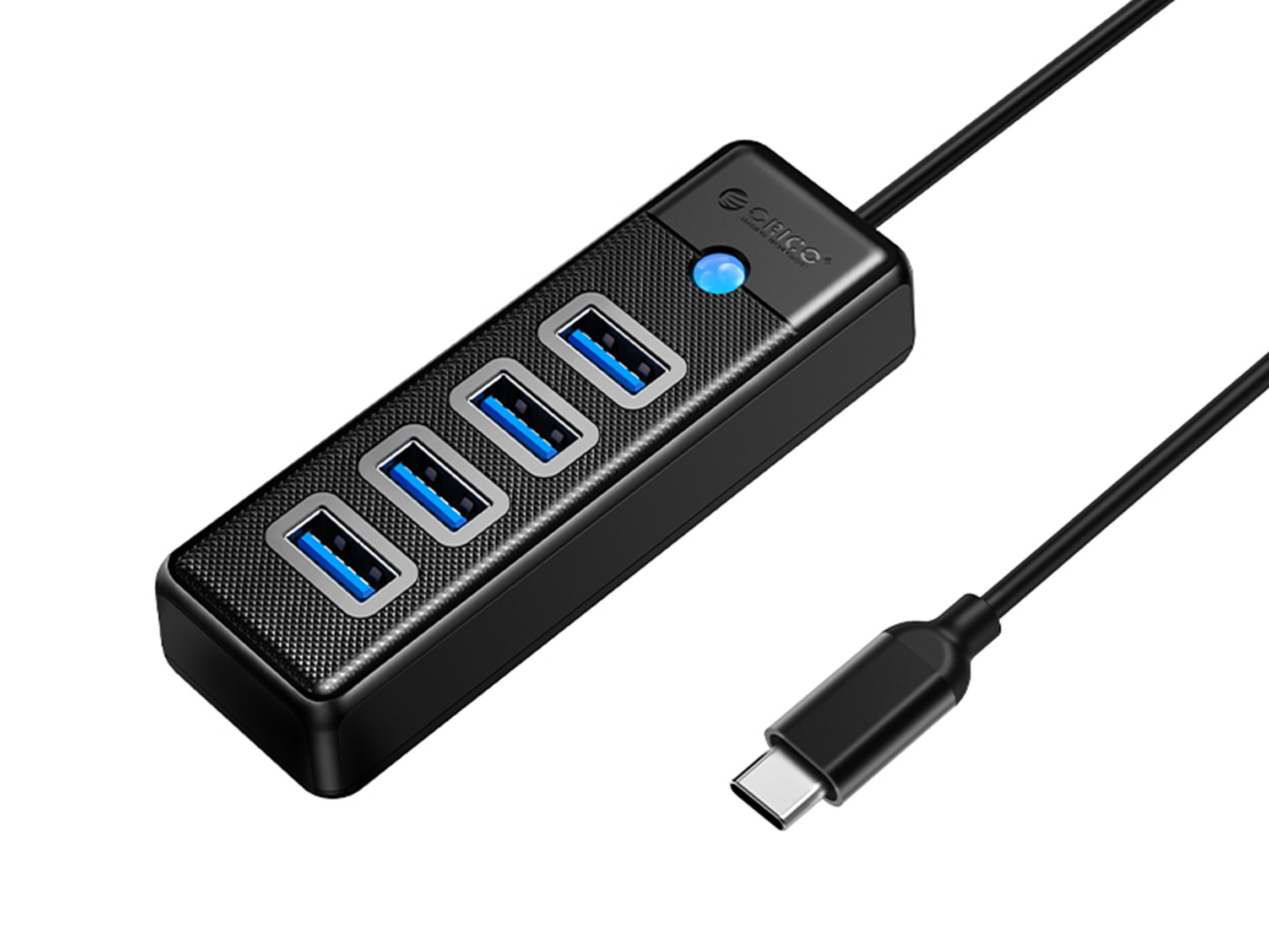 USB 3.0 Hub, ORICO 4-Port USB Hub with 6FT Long Cable, Ultra Slim USB  Splitter for Laptop for MacBook, Mac Pro, iMac, Surface Pro, XPS, PS5，PC,  Flash Drive, Mobile HDD(Black/3.3ft) 