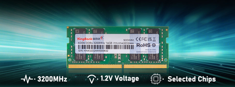 Kingbank 16GB or 32GB 260-Pin DDR4 SO-DIMM DDR4 3200 (PC4 25600) Laptop Memory