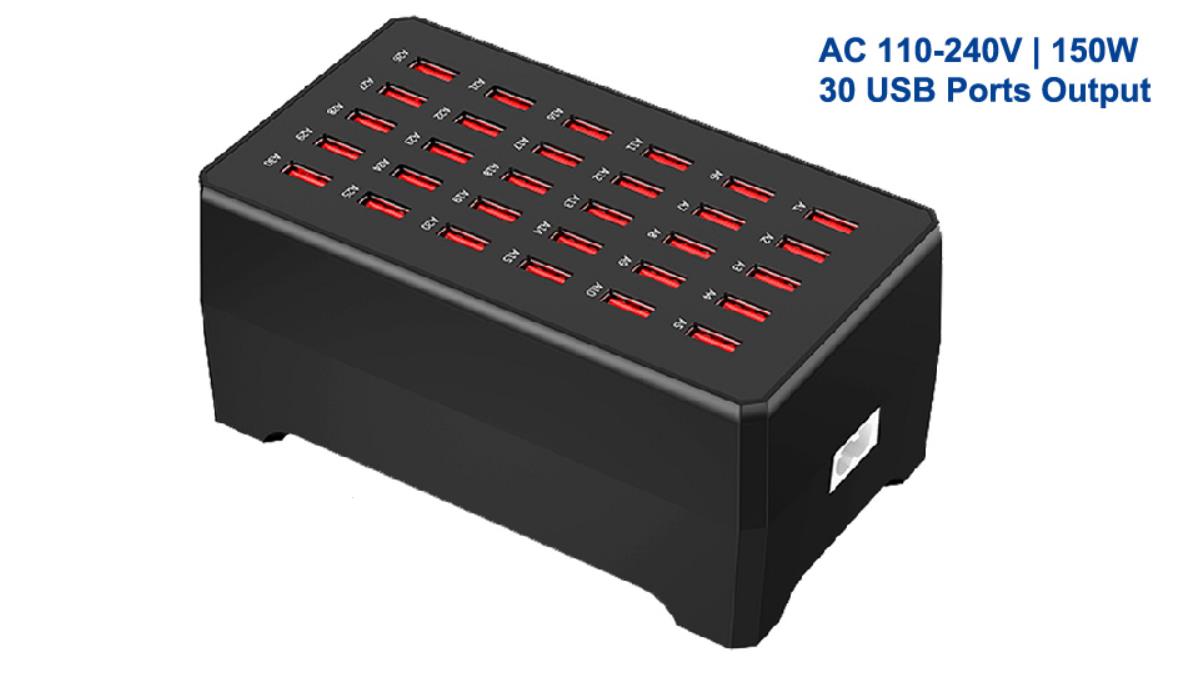 USB Charger Station, 30-Port USB 150W/30A Multiple USB Charging Station