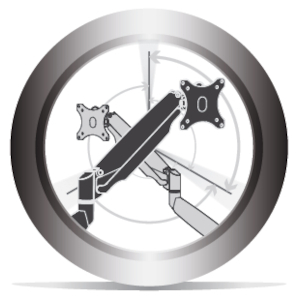 Single Monitor Adjustable Gas Spring Desk Mount, For Smaller Screens Up to 27in