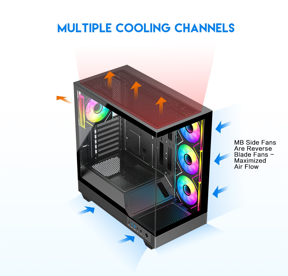 DIYPC IDX6-ATX-ARGB Gaming Computer Case