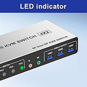 LED Indicator When switching to which PC, the LED will tell you whether PC1 or PC2 or PC3 or PC4 is