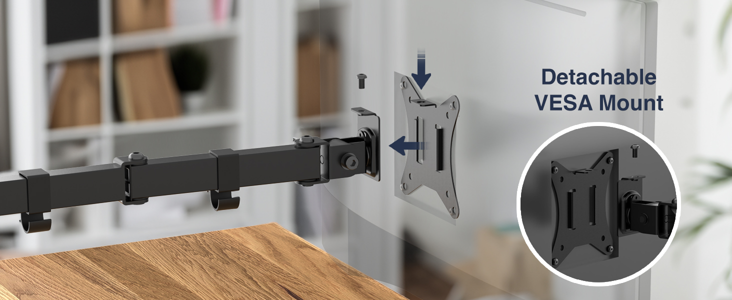 eco single monitor arm, spring-assisted desk mount, budget VESA screen mount, affordable ergonomic