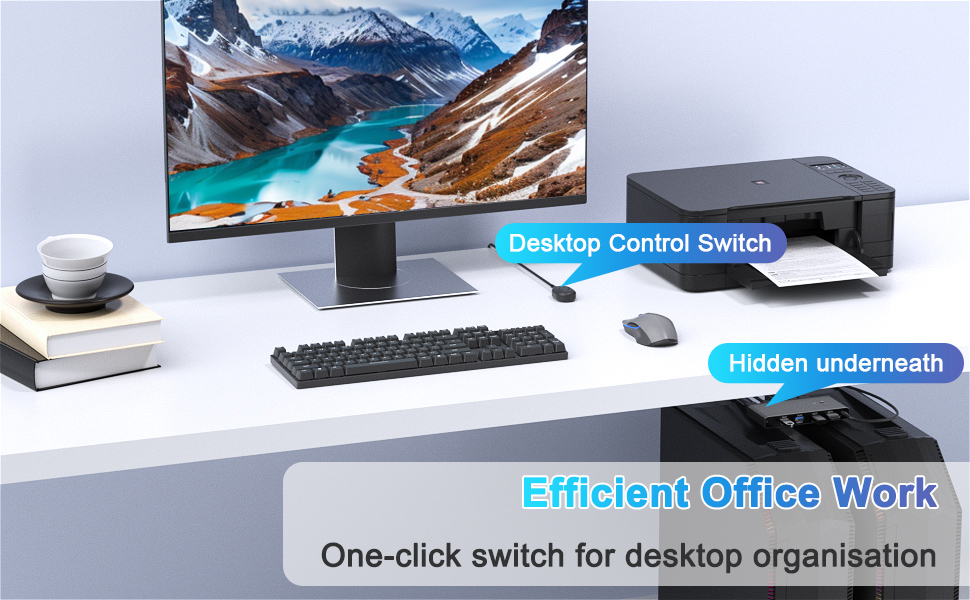 HDMI KVM Switch 2 Monitors 2 Computers, 4K@60Hz HDMI USB 3.0 Switches for 2 Computers Sharing Monito