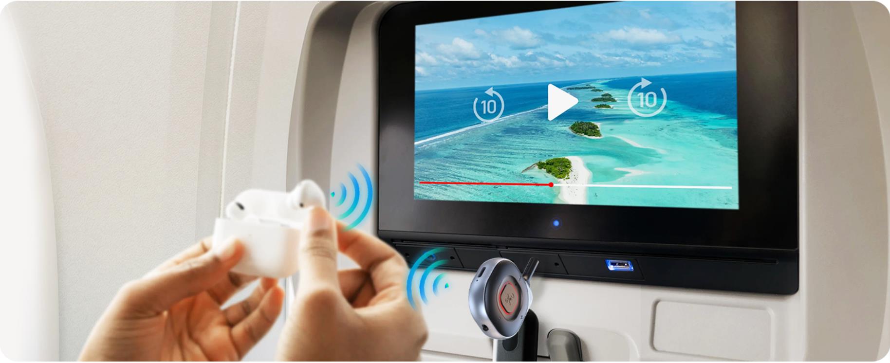 Bluetooth Adapter for Airplane Airplane Bluetooth adapter for headphones, Enjoy high-quality audio s