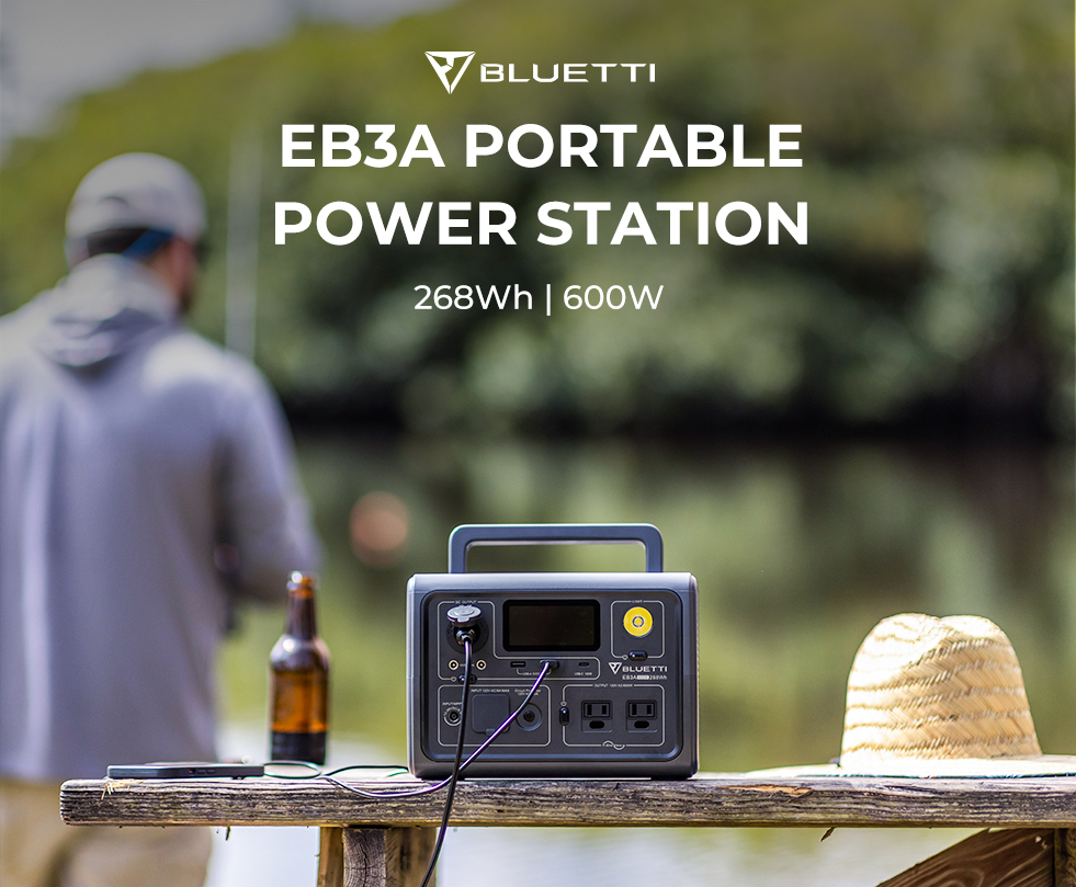 BLUETTI EB3A Solar Generator 600W 268Wh Portable Power Station LiFePO4  Battery Generator Pure Sine Wave Power Failure Camp UPS