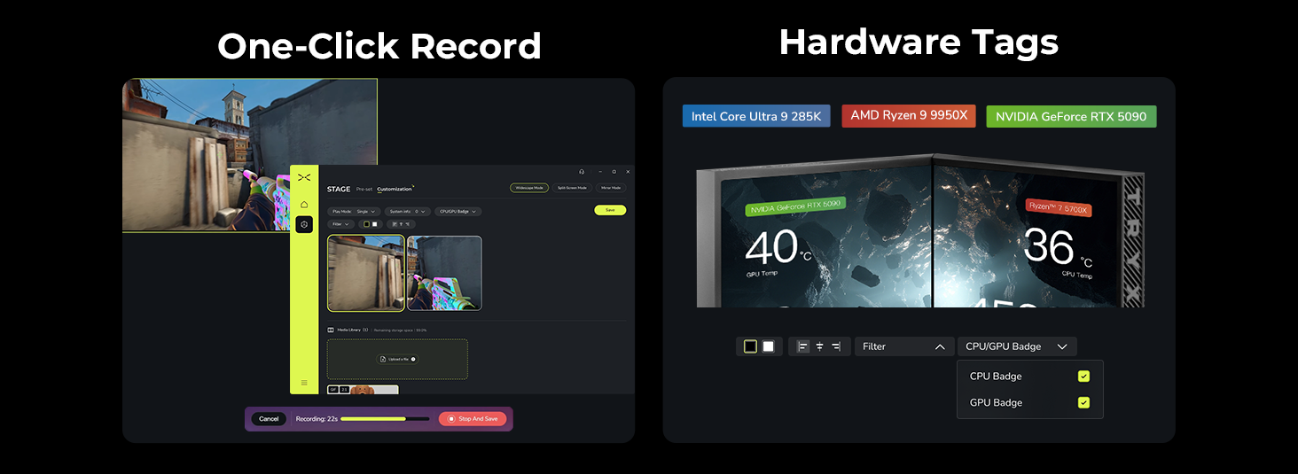 TRYX Stage 360 ARGB Black 360mm AIO Dual Screen IPS AIO Cooler 360mm Recording and Hardware Tags