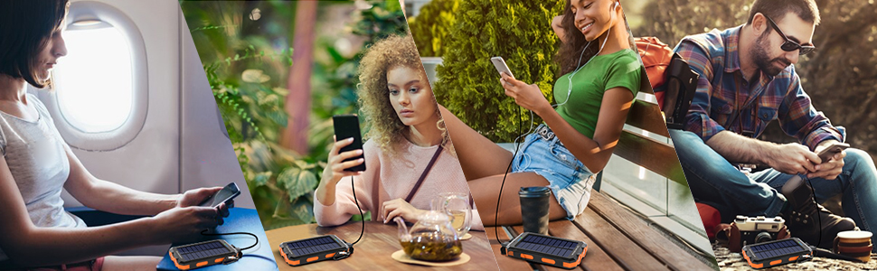 20000mAh Waterproof Portable Solar Charger: Special Design for Outdoor. Compact design and with a ho