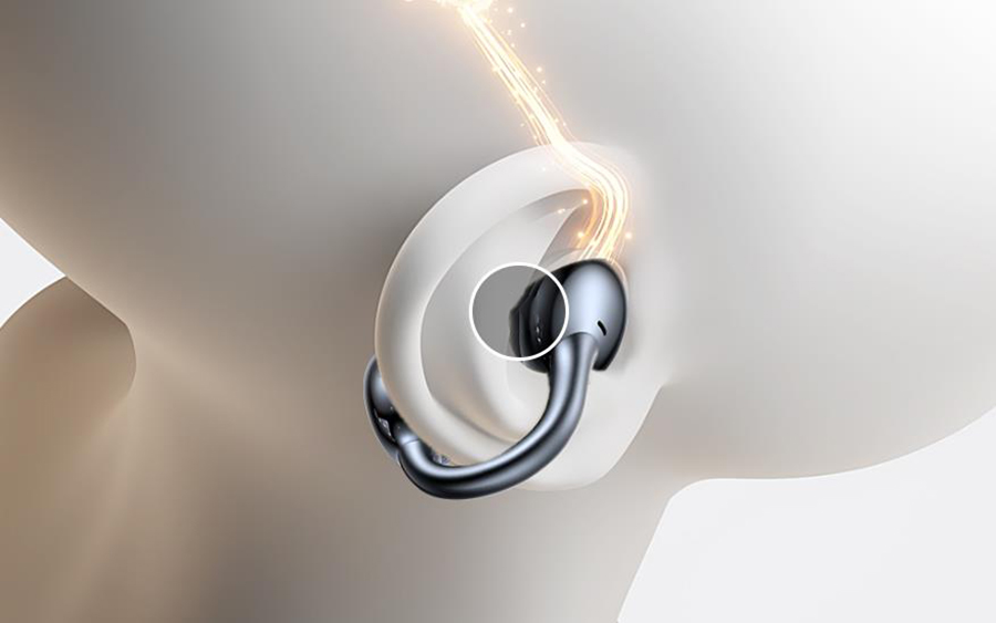 Clip-On Earbuds, Wireless Open Ear Earbuds Headphones with Auto L-R Recognition, Omni Tap Control, I