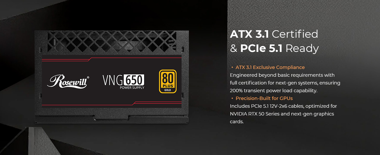 ATX 3.1 Certified & PCIe 5.1 Ready