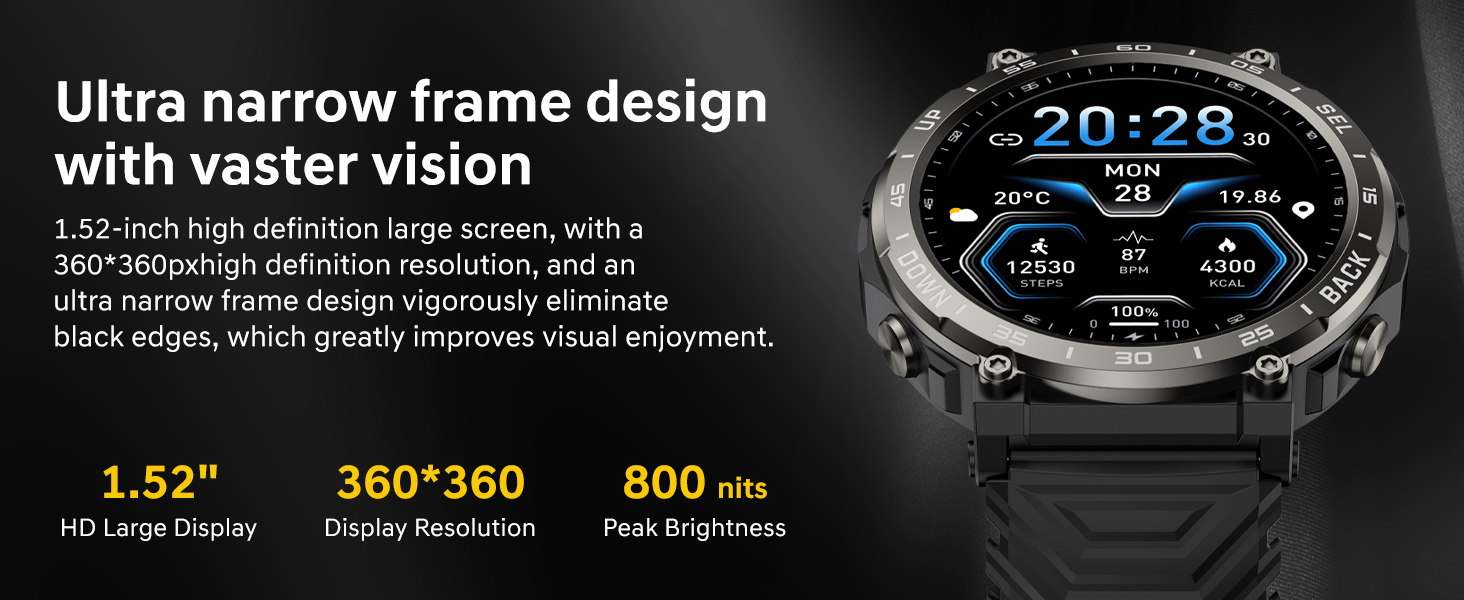 Smart Watches for Men-Bluetooth Call, 1.52" Military Smart Watch for Android iPhone