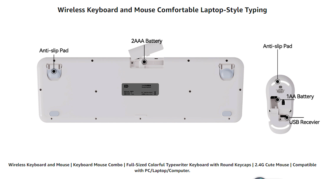 Wireless keyboard and mouse kit