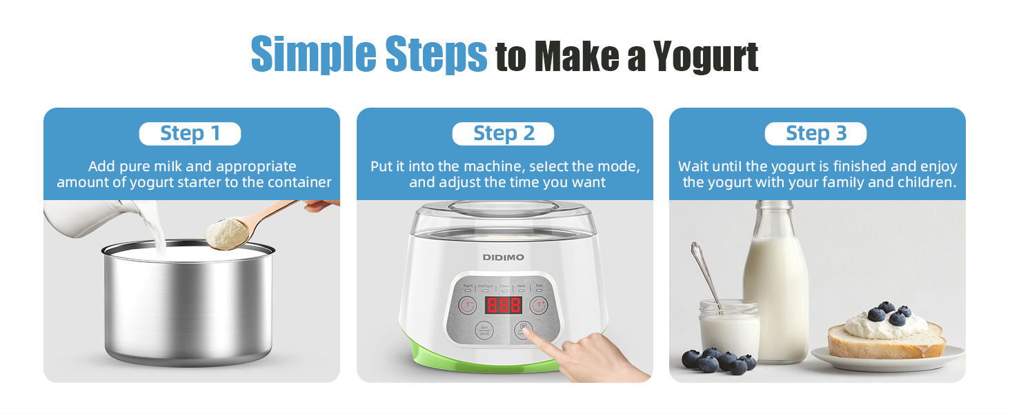 Make your own yogurt in three easy steps
