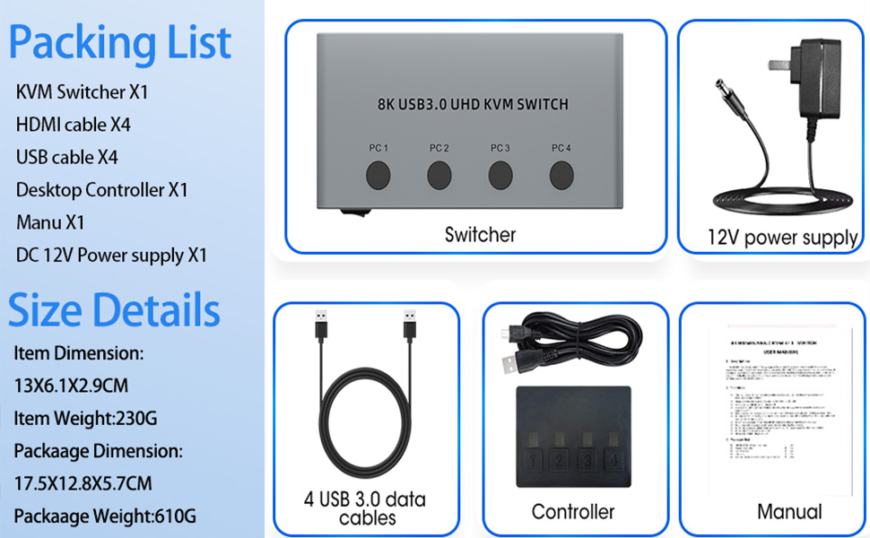 More Than a Switch, It's Your Central Hub  This 4 computers kvm switch does more than just switch v