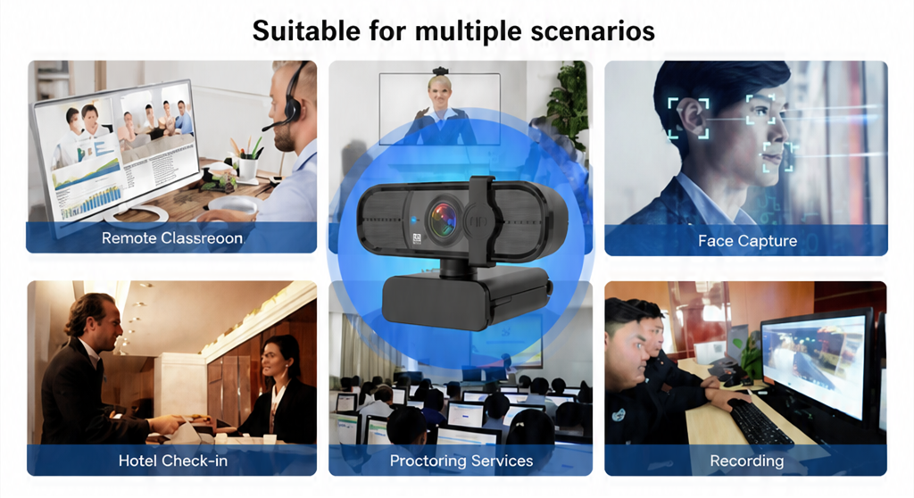 Upgrade your remote communication and streaming setup with the Vuexar Full HD 1080P webcam. Designed