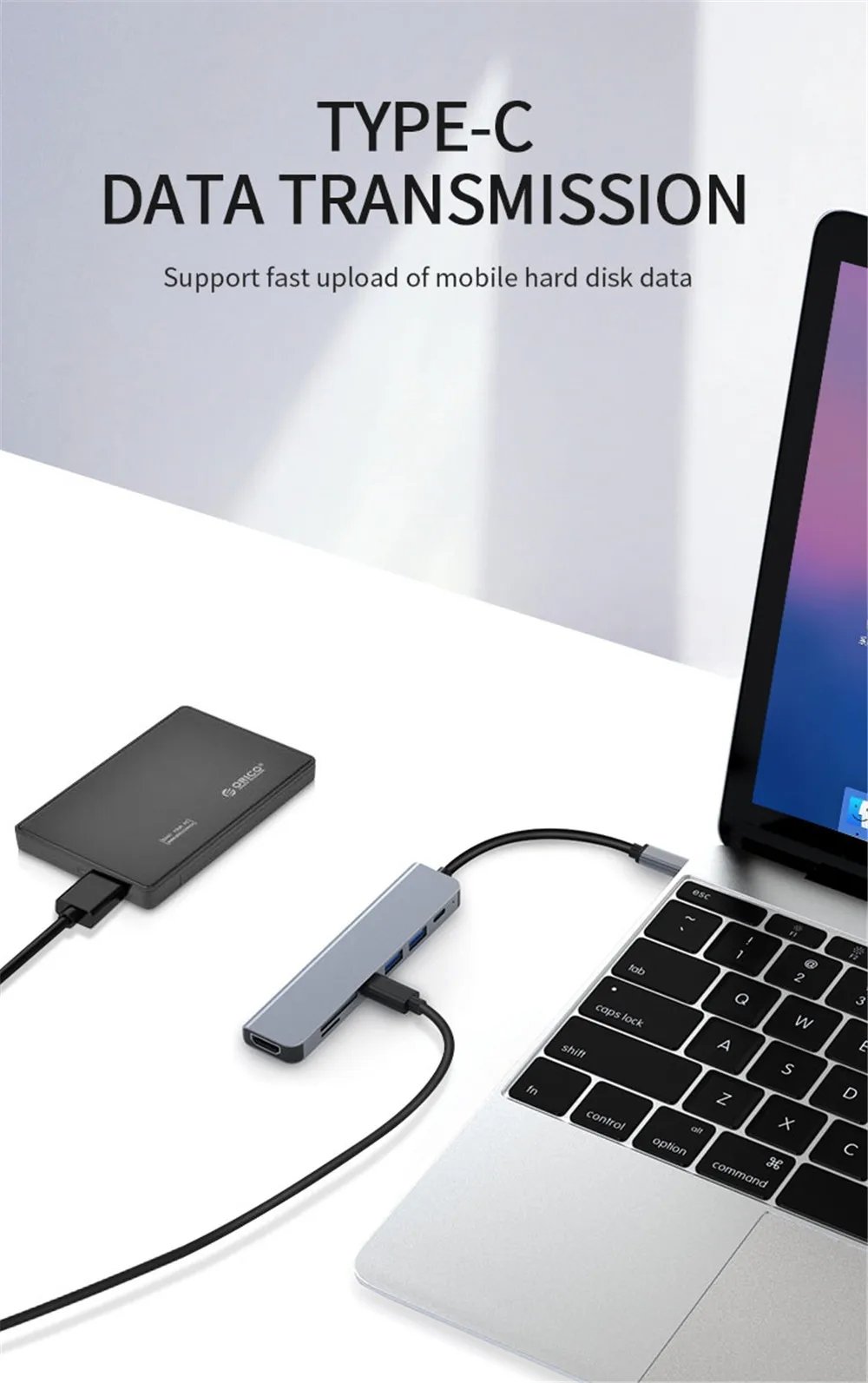 Jansicotek USB C Hub 7 in 1 Multiport Adapter