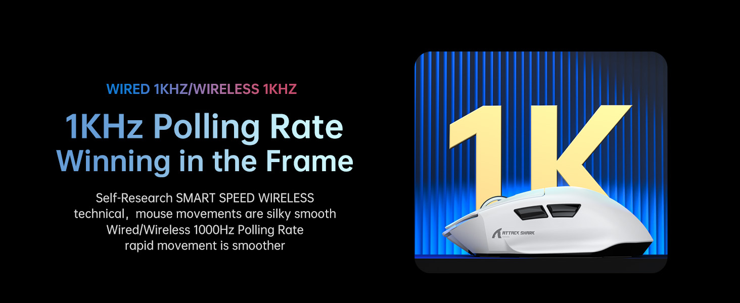 65g SUPERLIGHT Mouse with Magnetic Charging Dock, PixArt PAW3311 Gaming Sensor