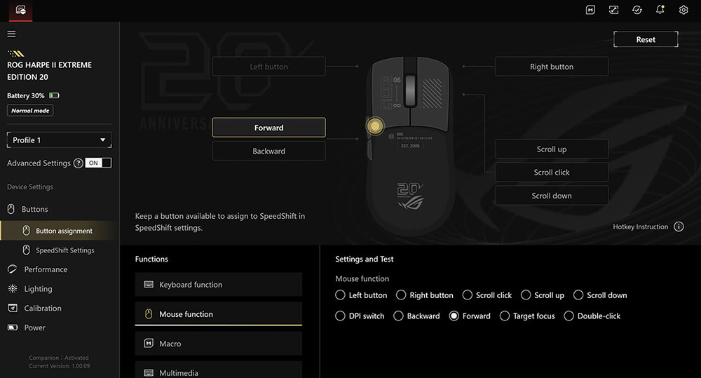 ASUS ROG 20th Edition Harpe II Extreme Wireless Esports Gaming Mouse