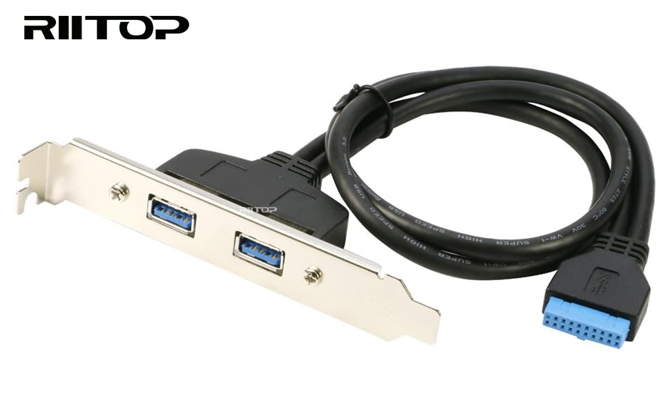 2 Ports USB 3.0 Female Back Panel to MB 20pin Header Connector Cable