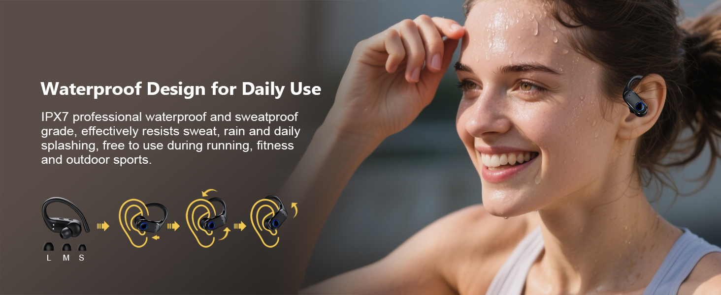 Active Noise Cancelling Ear Buds Wireless Earbuds Dual Battery Display, Bluetooth Headphones with De