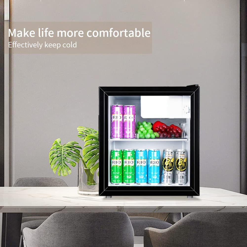 WANAI Mini Fridge Glass Door 120 Cans Beverage Refrigerator Small Wine  Cooler Clear Front Drinks Fridge for Soda Beer Bar Home Office with 7