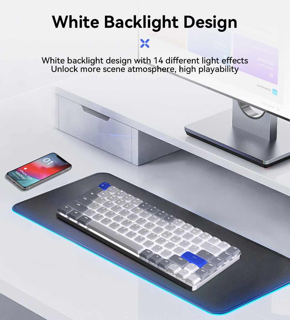 AUSDOM Wireless Bluetooth 75% Mechanical Keyboard