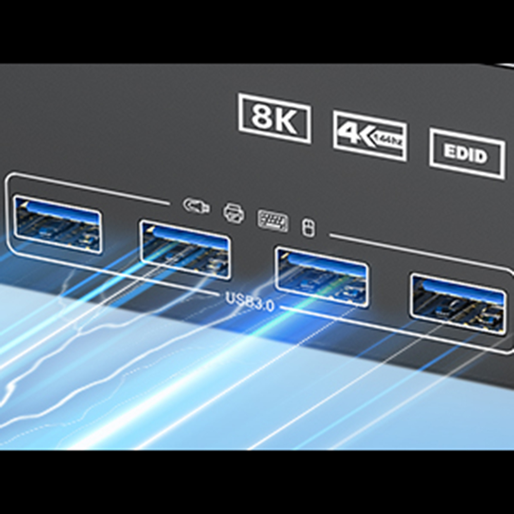 4 USB3.0 Ports USB3.0 is compatible with USB3.0, and the data transmission speed can reach 5Gbps, wh