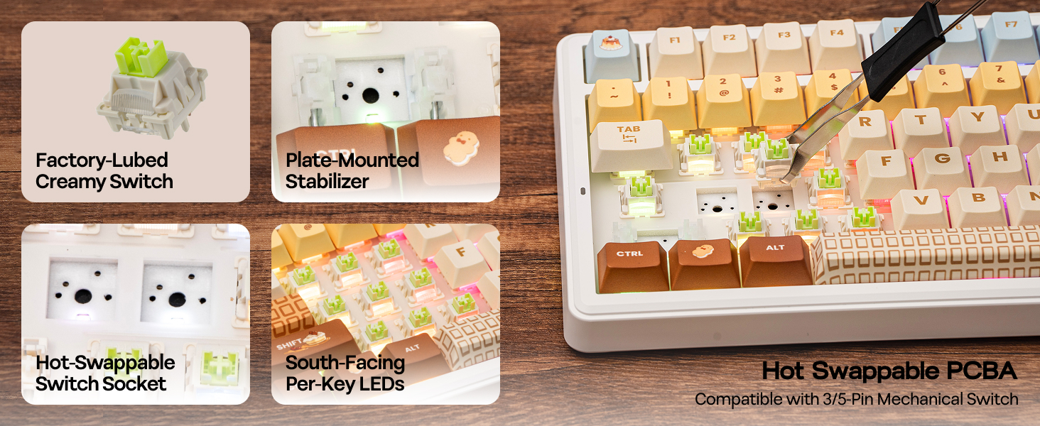 EPOMAKER X AULA F75 MAX Hot-Swappable PCB
