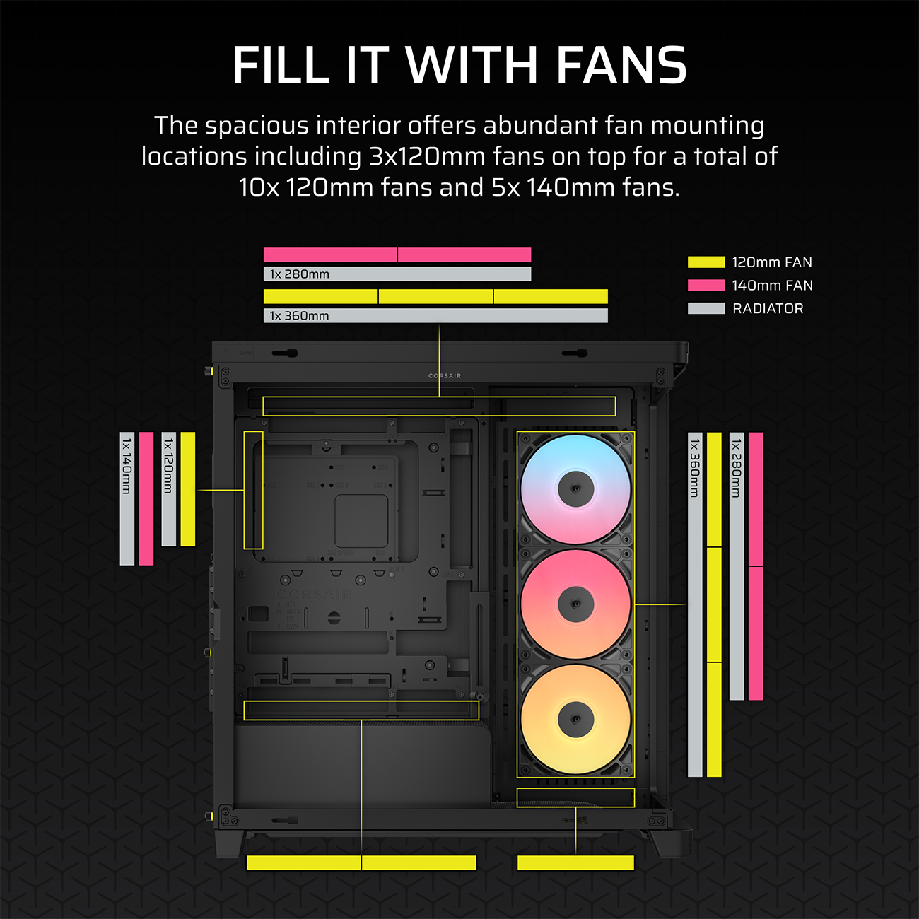 CORSAIR FRAME 4500X RS-R ARGB Panoramic Glass Mid-Tower PC Case - Black