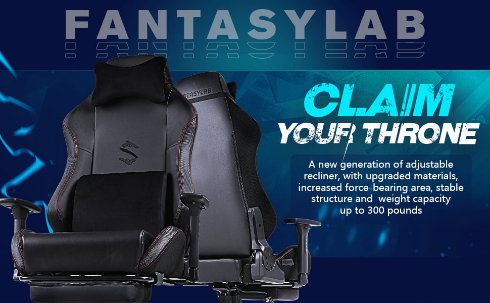Fantasylab Big and Tall Gaming Chair 440lb Metal Base Memory Foam Lumbar  Seat Cushion 4D Adjustable Arms Swivels & Reclines Ergonomic High-Back  Racing