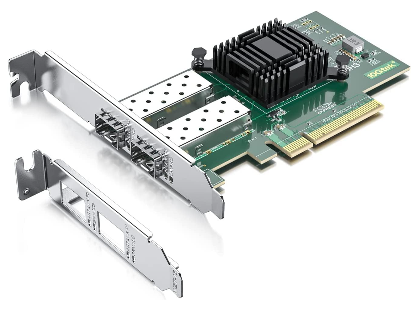 thumbnail interactive-video image 1 of 10G PCIE X8/x16 Ethernet Network Adapter Compatible Intel X520-DA1 82599EN Chip,Single SFP Port LAN Card NIC Server Support Windows Server/Windows/Linux/Vmware ESXI 1 of 10